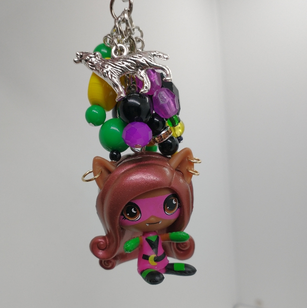 Clawdeen Wolf Monster High Purse Charm Keychain Backpack Handmade Mini Figure